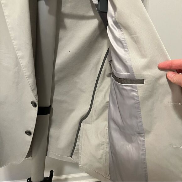 Michael Kors Designer Luxury Mens 40R Two Button Blazer Jacket Light Stone Gray - Picture 2 of 7